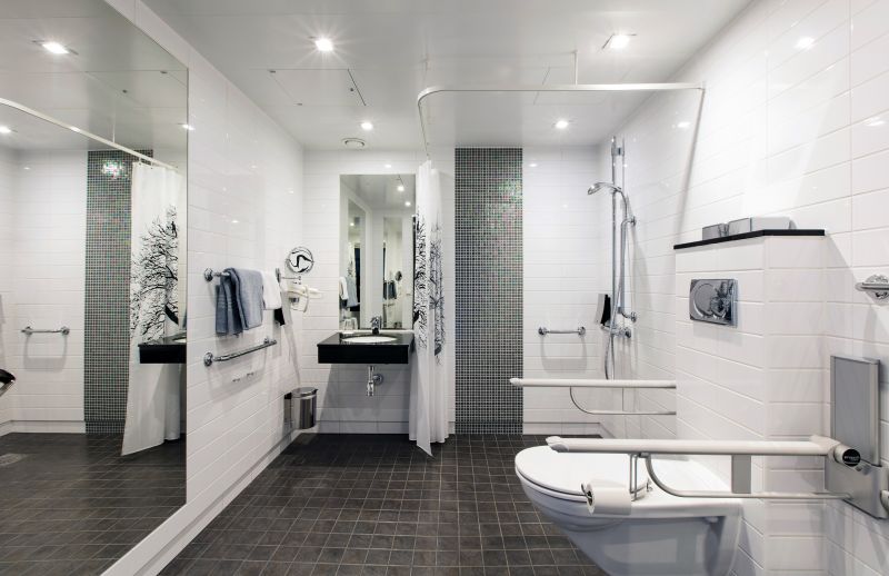 Bathroom featuring smart technology and automated lighting